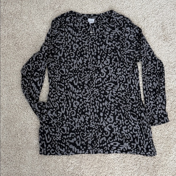 NWT Chico's Leopard Print with Side Slit Pockets Tunic - Size 2 / XL - Picture 1 of 10